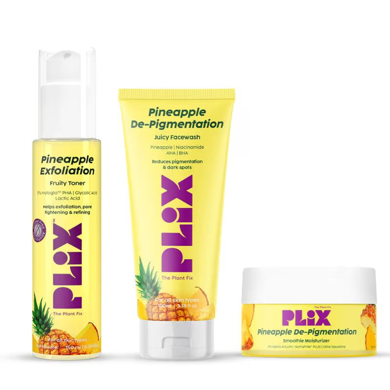 Plix Pineapple Depigmentation Regime With Toner, Cleanser & Moisturizer (3 pcs)