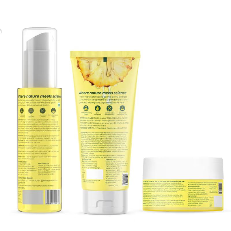 Plix Pineapple Depigmentation Regime With Toner, Cleanser & Moisturizer (3 pcs)