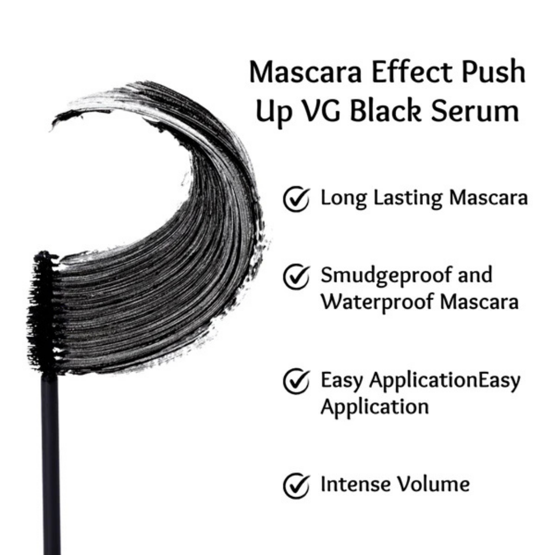 Gorgeous Girl Push Up Volume Glamour Smudge Proof Mascara for Women, Black