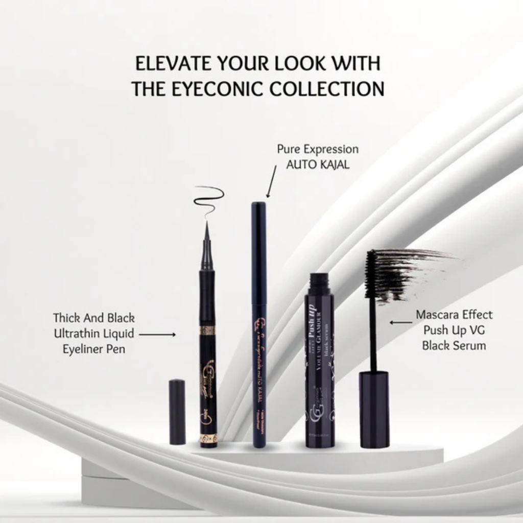 Gorgeous Girl Push Up Volume Glamour Smudge Proof Mascara for Women, Black