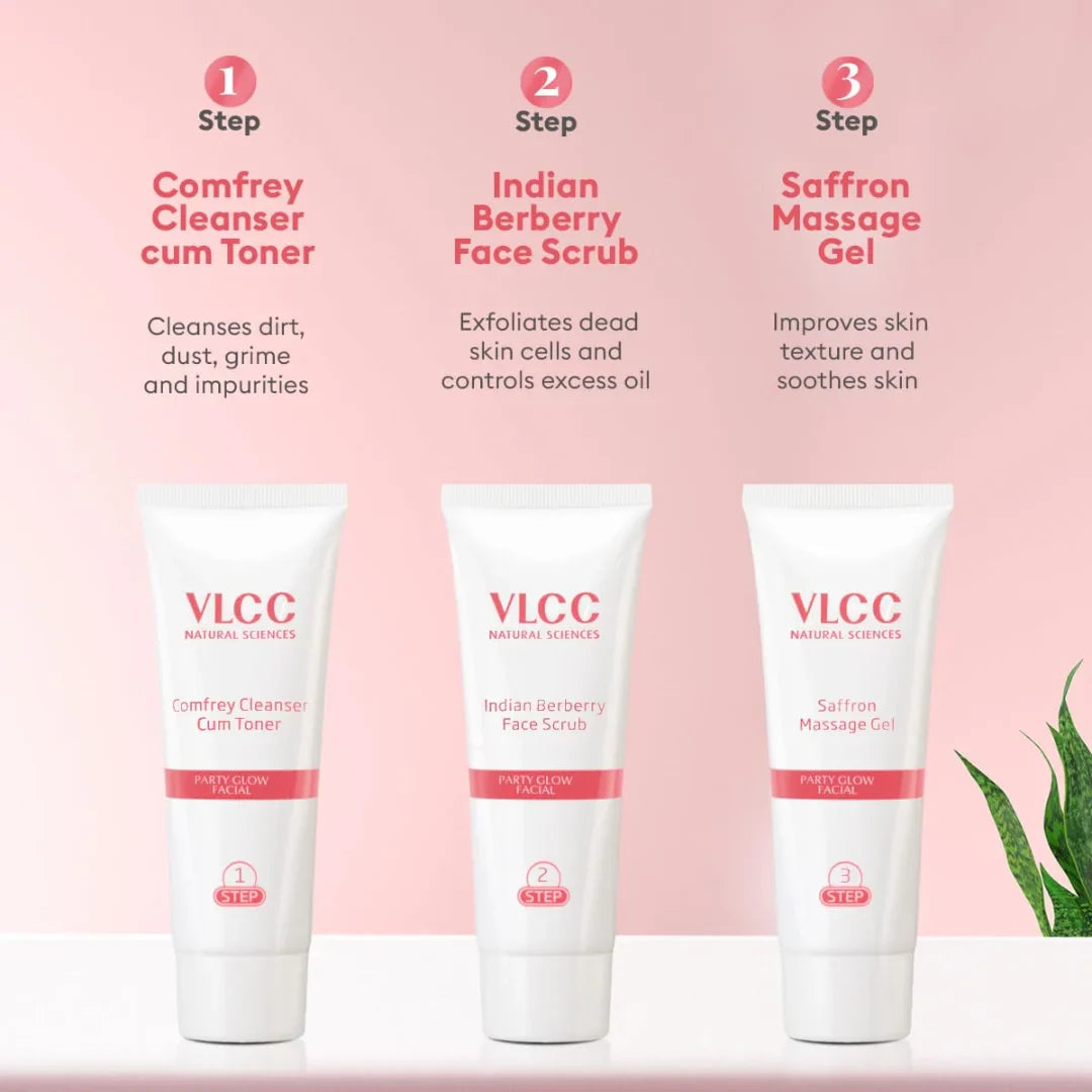 VLCC Party Glow Facial Kit - 60g | Intense Glow For Clear, Bright Skin |