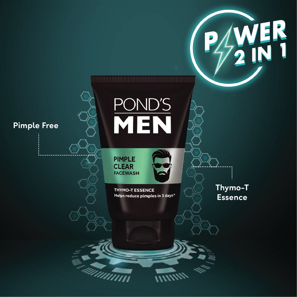 POND'S Men Pimple Clear Facewash With Thymo-T Essence, (100gm)