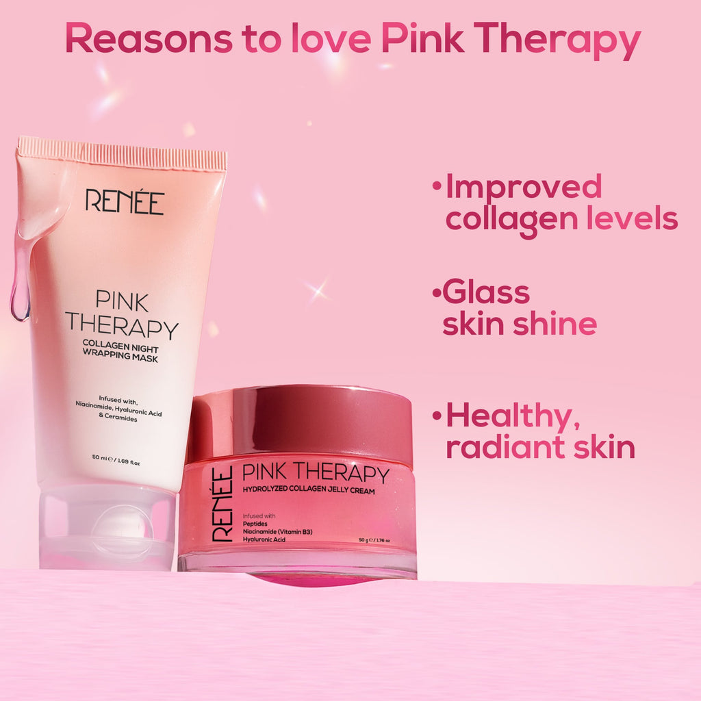 RENEE Pink Therapy Anti-Aging Hydrolyzed Collagen Jelly Cream & Collagen Night Wrapping Face Mask Combo