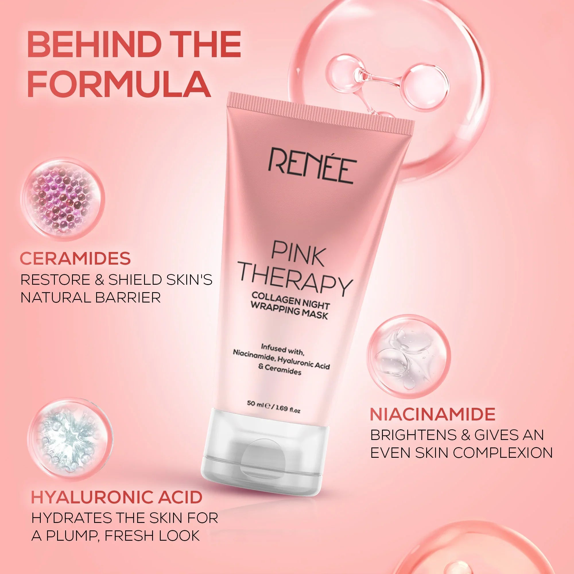 RENEE Pink Therapy Collagen Night Wrapping Anti-Aging Face Mask