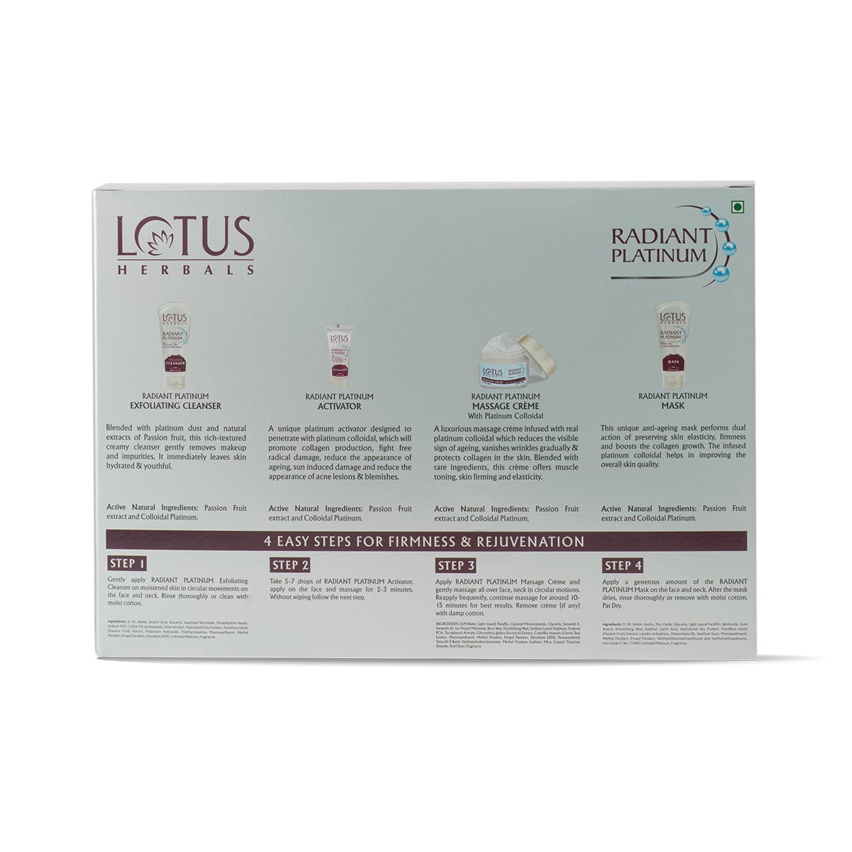 Lotus Radiant Platinum Cellular Anti-Ageing Salon Grade Facial Kit