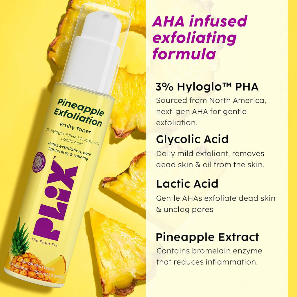 Plix Pineapple Exfoliating Fruity Toner for Smooth, Refined Skin, 150ml
