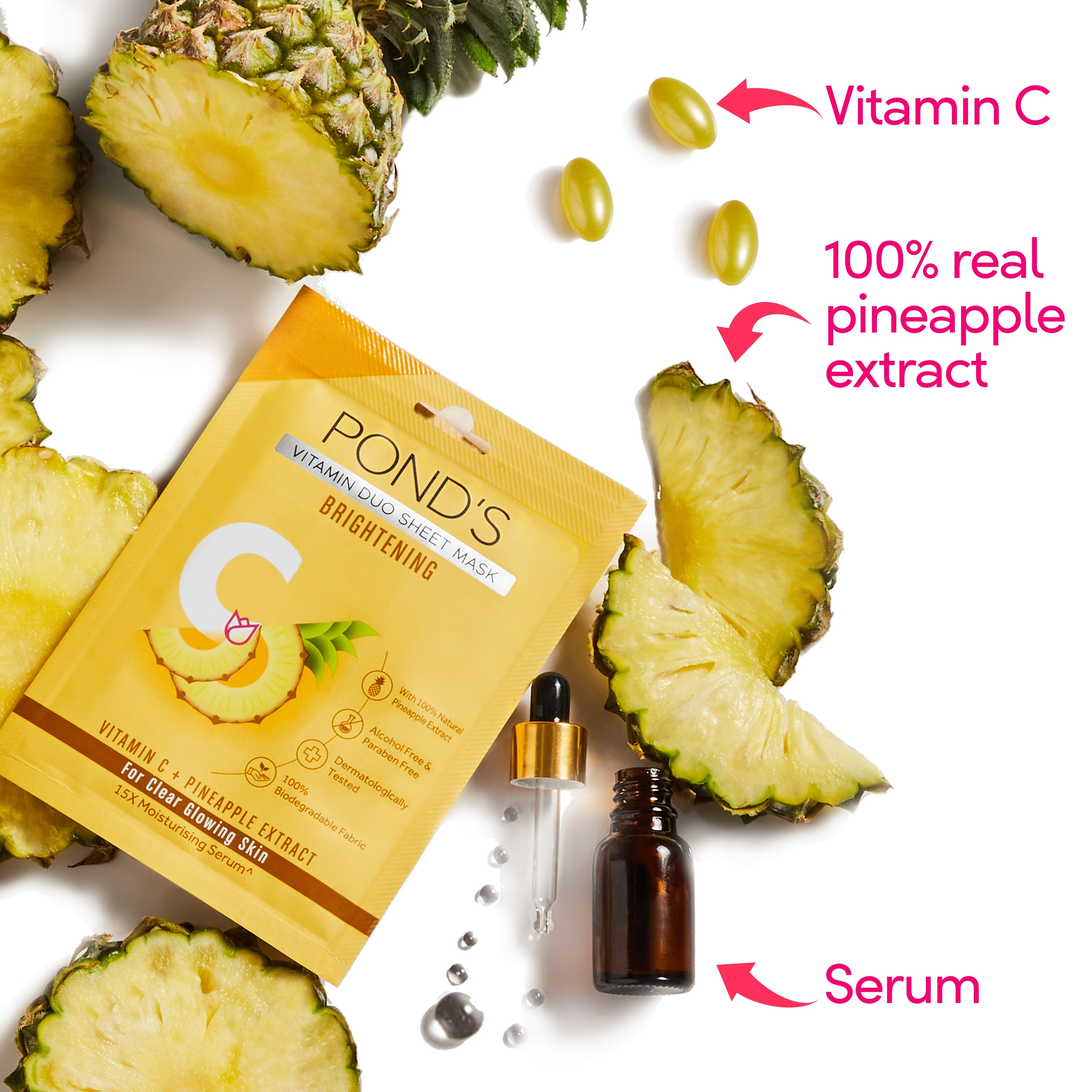 POND'S Vitamin C Brightening Sheet Mask With 100% Natural Pineapple