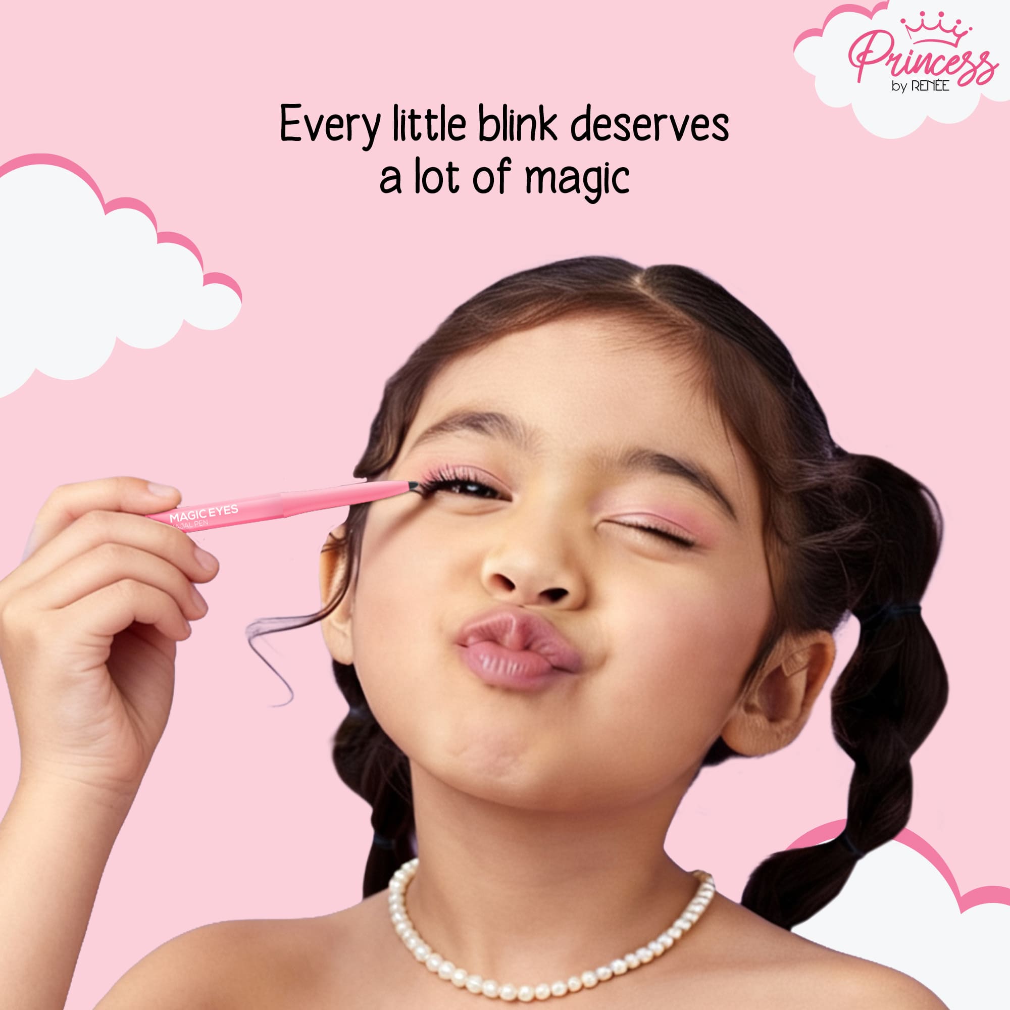 Princess by RENEE Magic Eyes Kajal Pen For Preteens, Safe & 100% Naturally Derived Ingredients, Ophthalmologically Tested