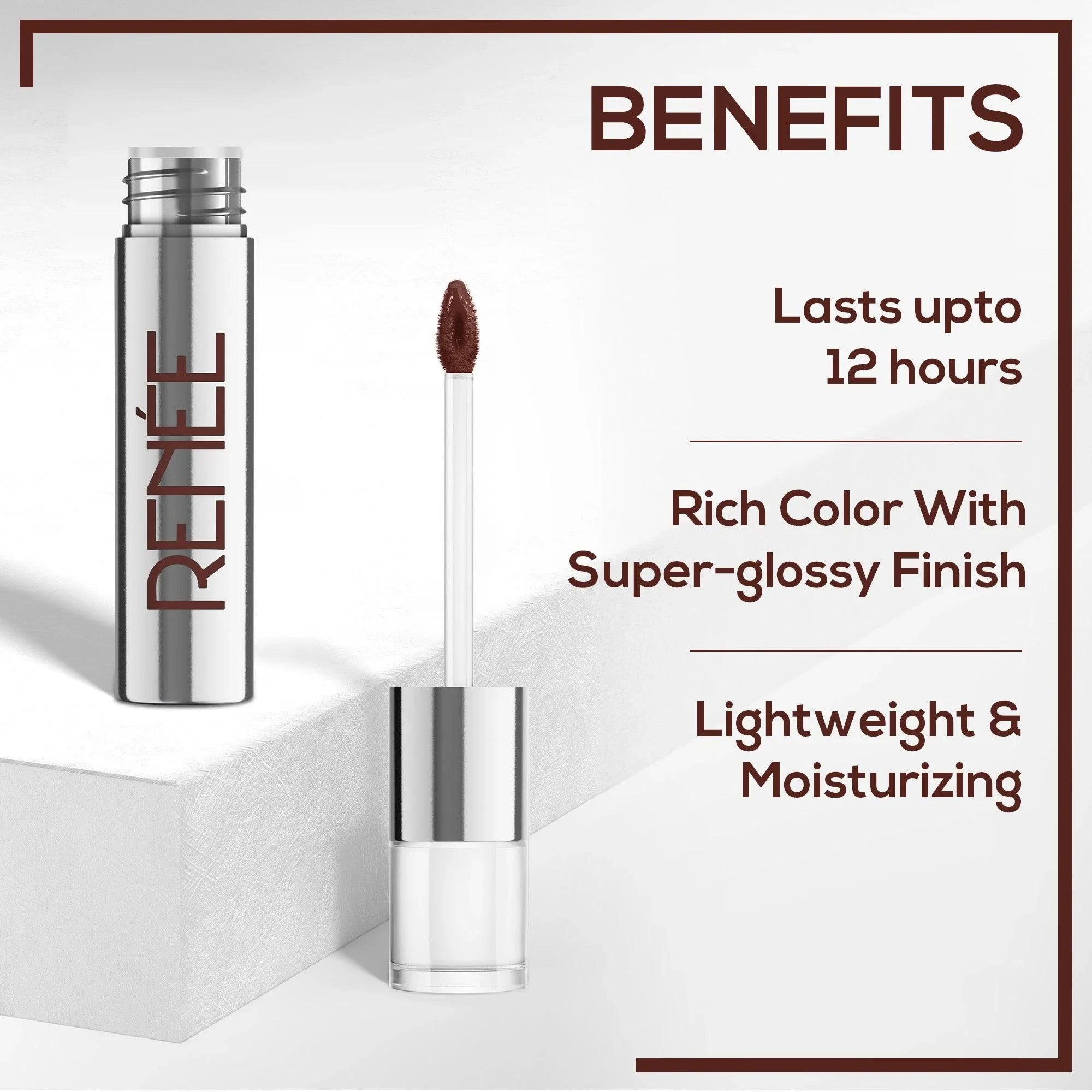 RENEE Gloss Stay - Transfer Proof Glossy Liquid Lip Color, 3.5 ml