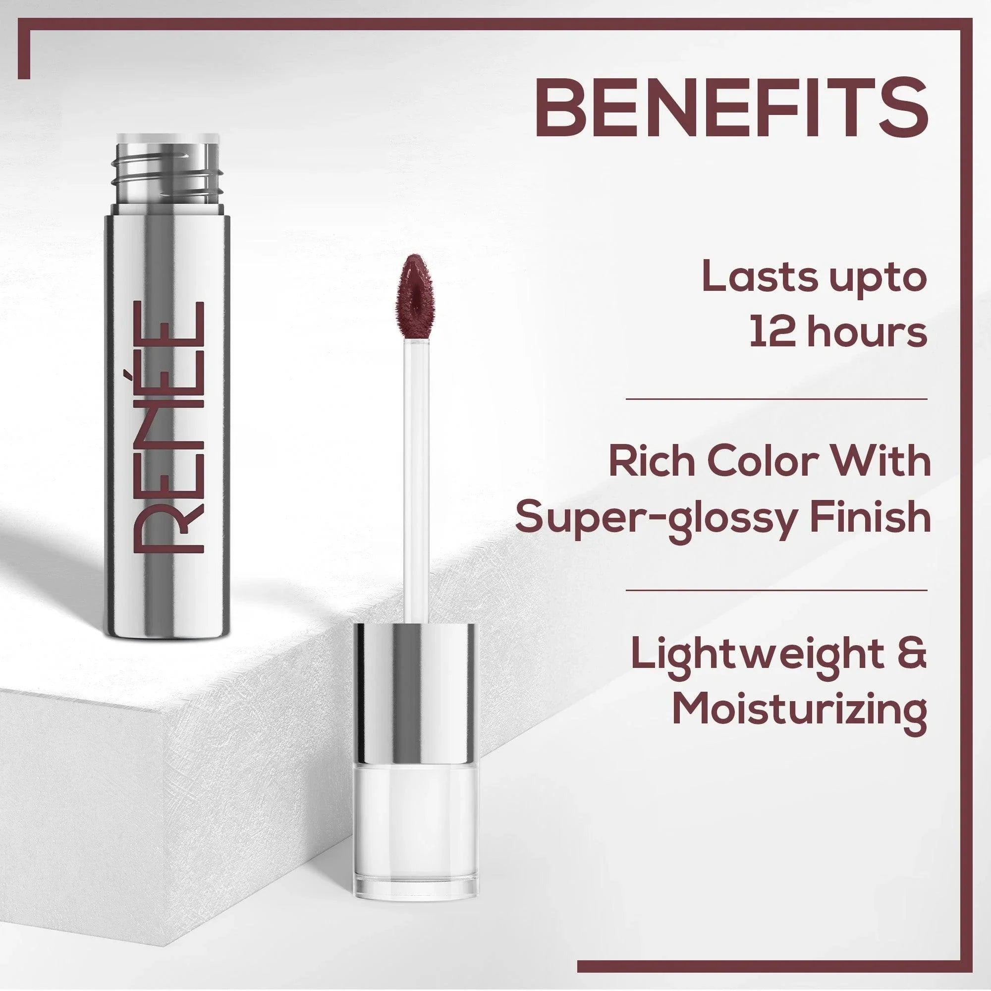 RENEE Gloss Stay - Transfer Proof Glossy Liquid Lip Color, 3.5 ml