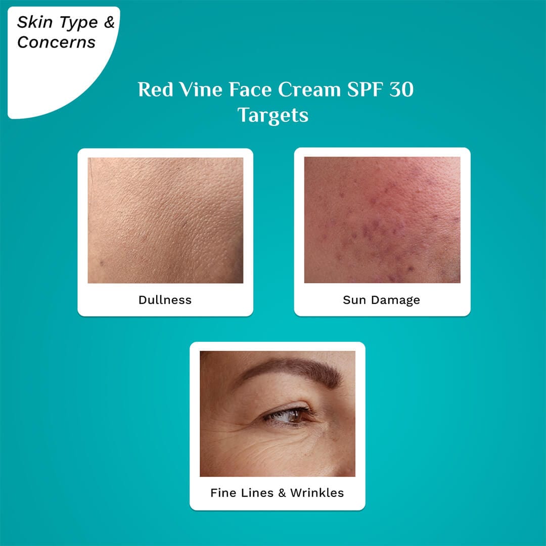 Pilgrim Red Vine Face Cream SPF 30 with Vitamin C & Rosehip Oil (PA+++)
