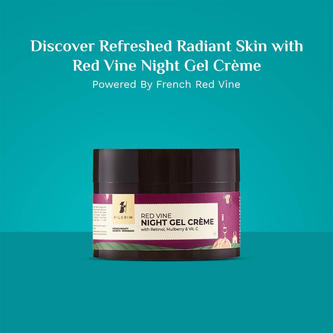 Pilgrim Red Vine Night Gel Crème with Retinol, Mulberry & Vit. C