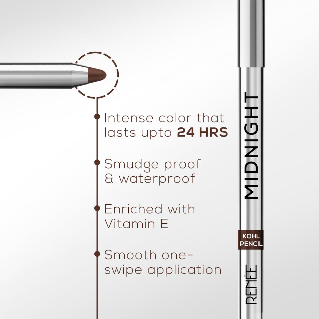 RENEE Midnight Kohl Kajal Pencil - 1.5 g