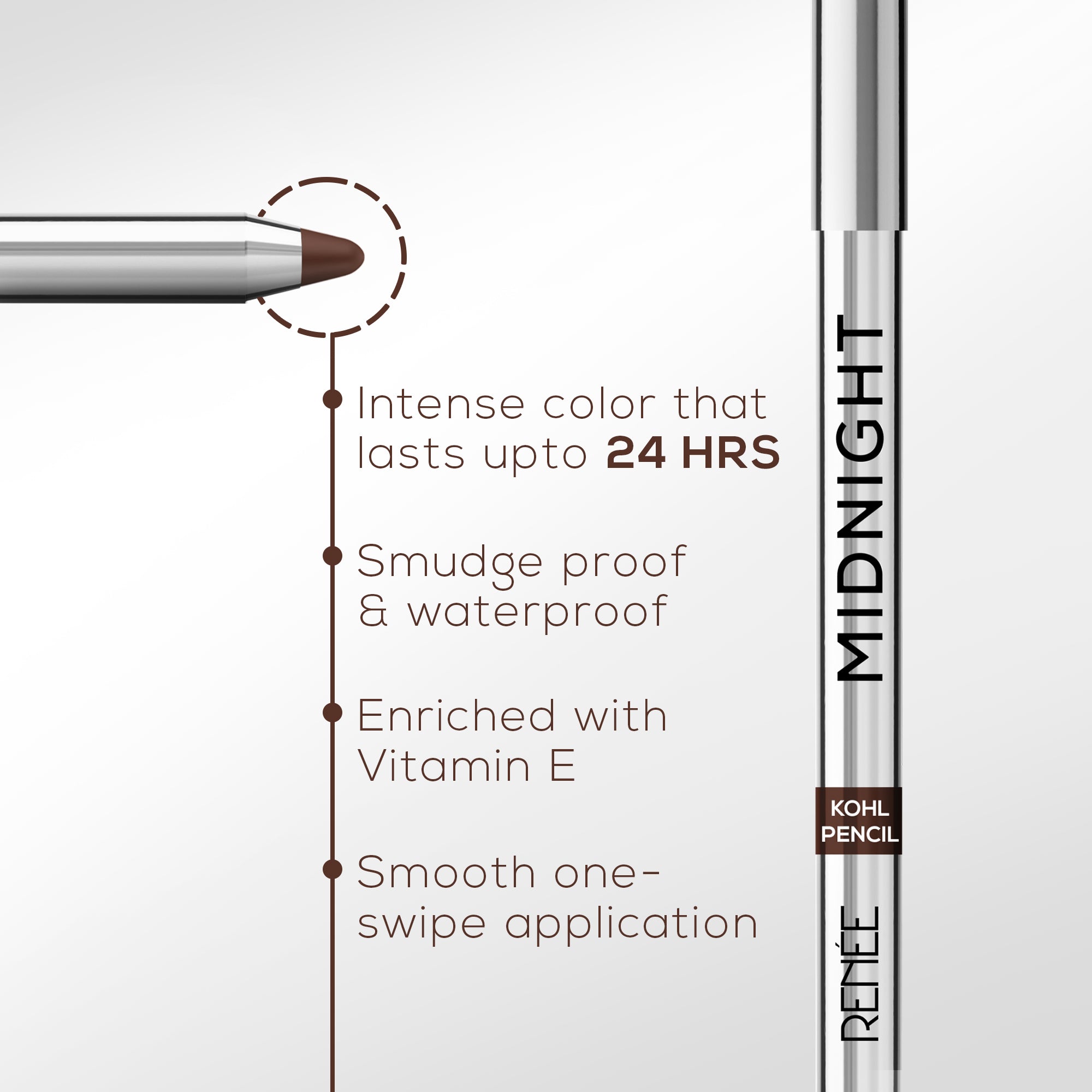 RENEE Midnight Kohl Kajal Pencil - 1.5 g