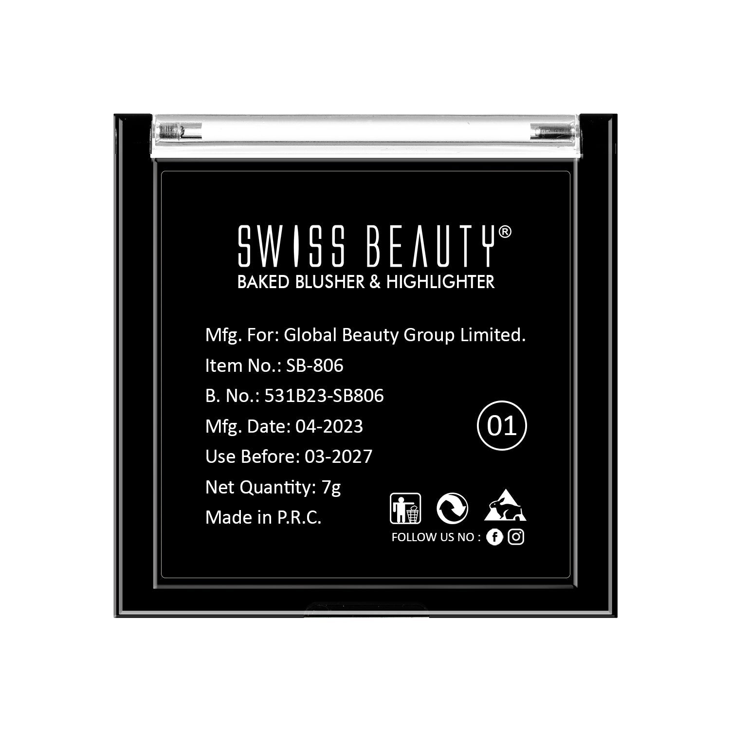 Swiss Beauty 2-in 1- Baked Blusher & Highlighter