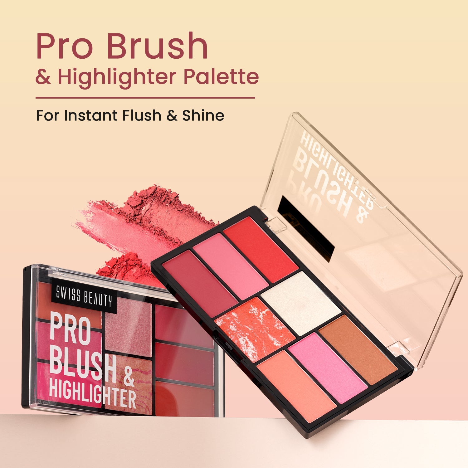 Swiss Beauty Pro Blush & Highlighter Palette