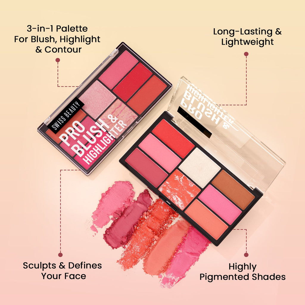 Swiss Beauty Pro Blush & Highlighter Palette