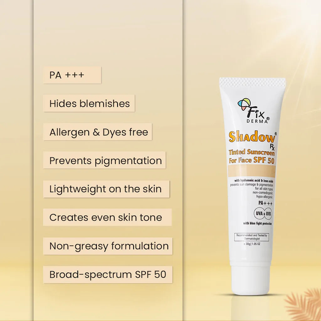 Fixderma Shadow Rx Tinted Sunscreen For Face SPF 50