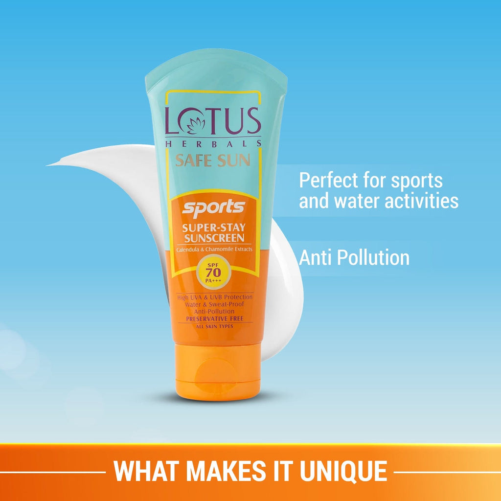 Lotus Safe Sun Sports Super-Stay Sunscreen SPF 70 PA+++