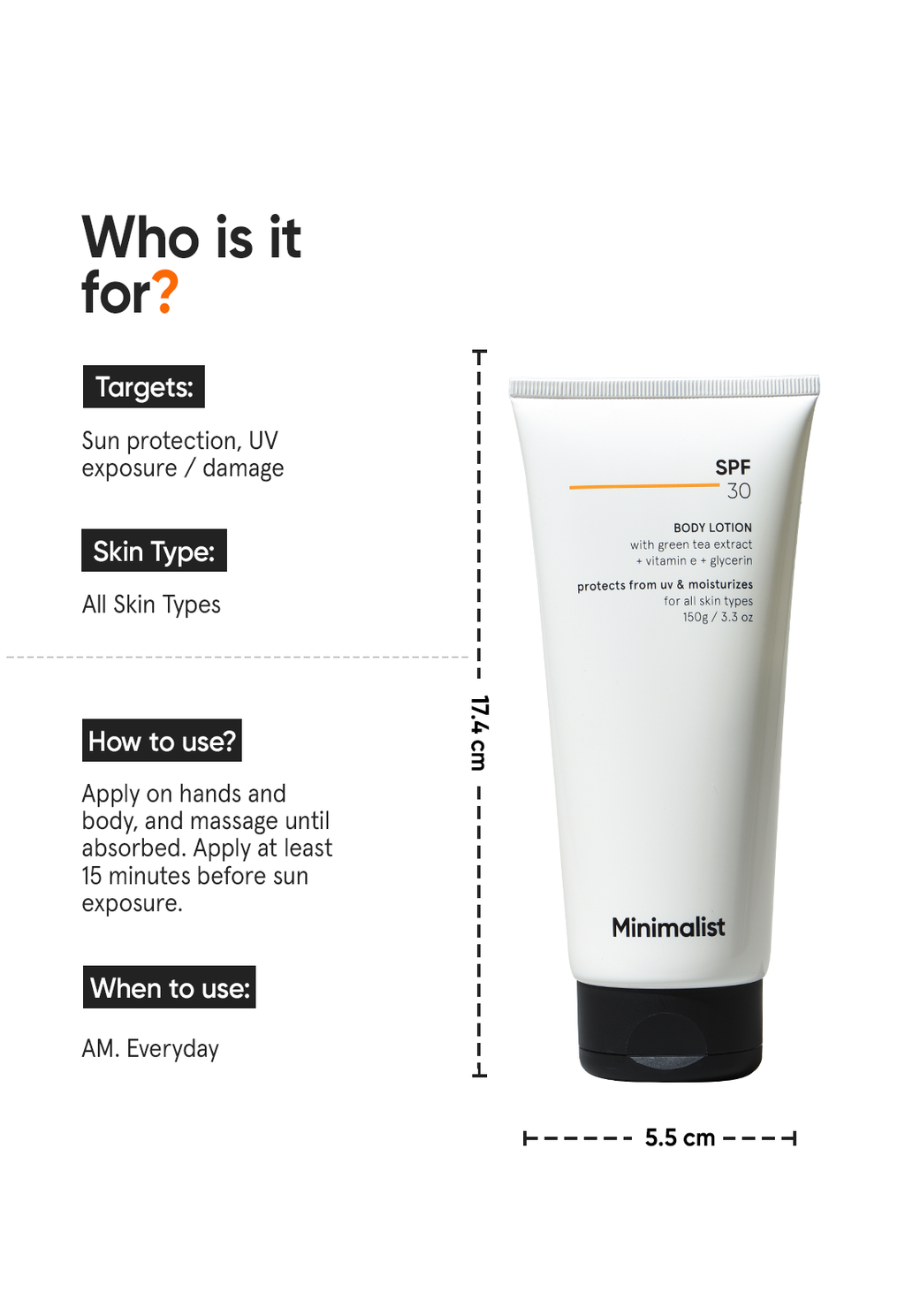 Minimalist SPF 30 Body Lotion