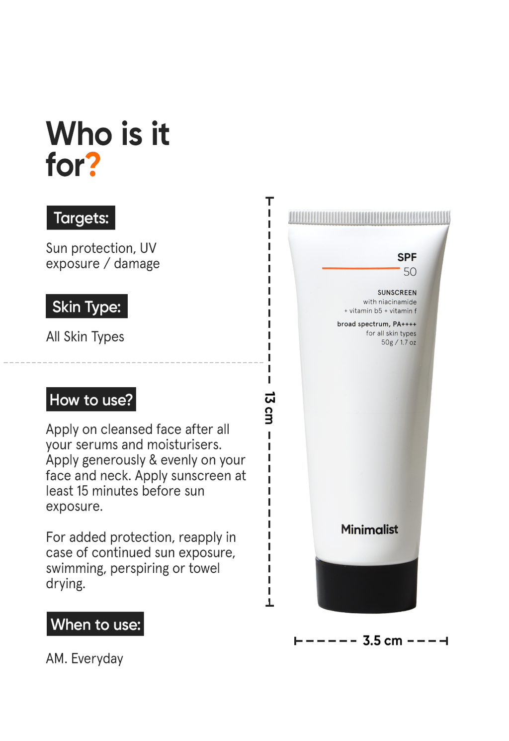 Minimalist SPF 50 Sunscreen