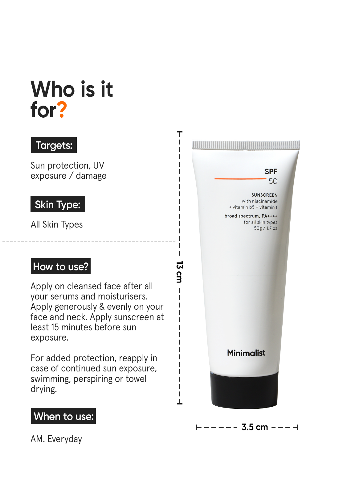 Minimalist SPF 50 Sunscreen