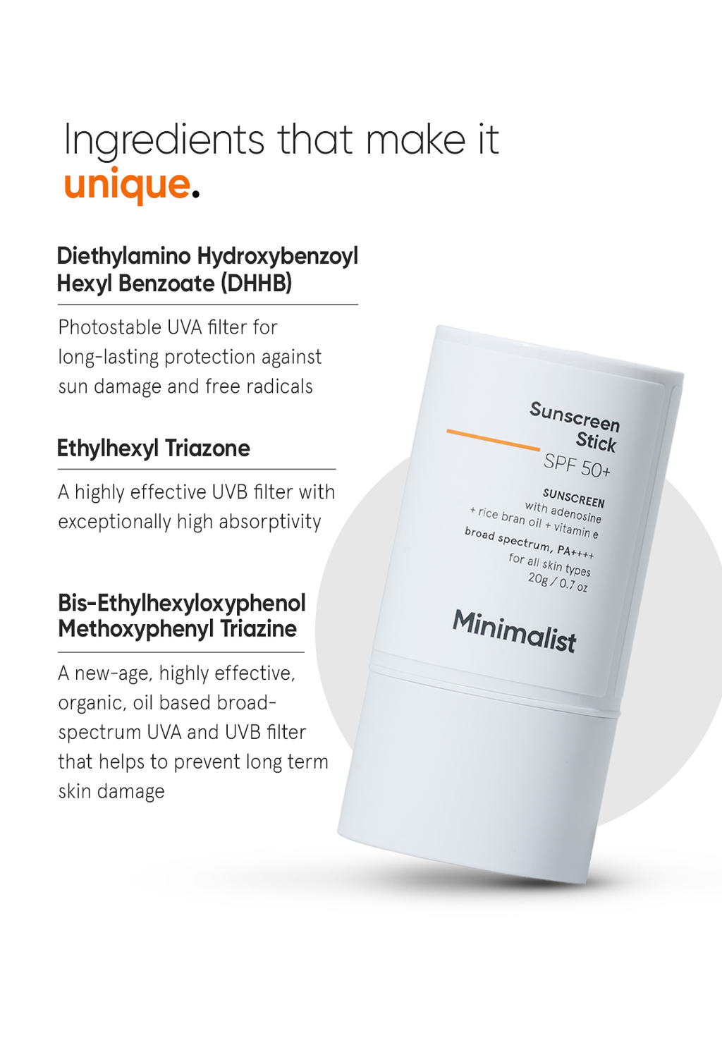 Minimalist SPF 50+ Sunscreen Stick