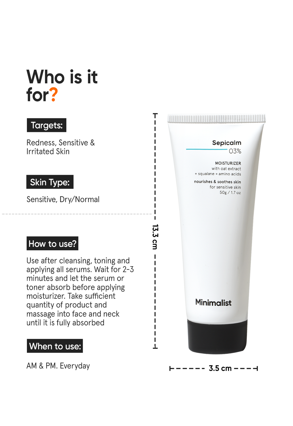 Minimalist Sepicalm 3% Moisturizer