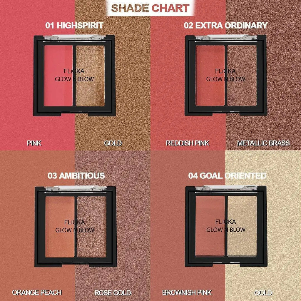 Flicka GLOW N BLOW - Blusher & Highlighter