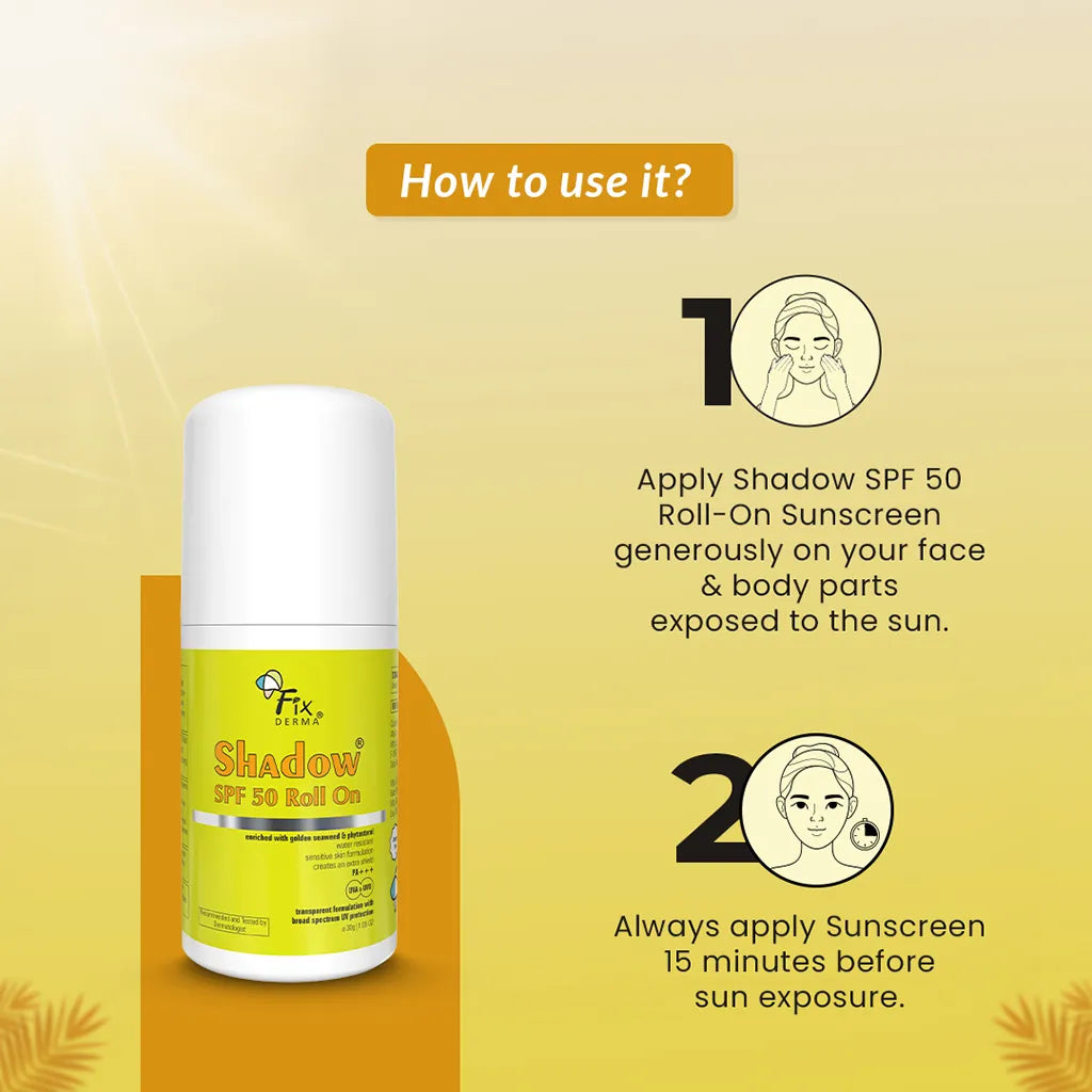 Fixderma Shadow SPF 50 Roll On Sunscreen