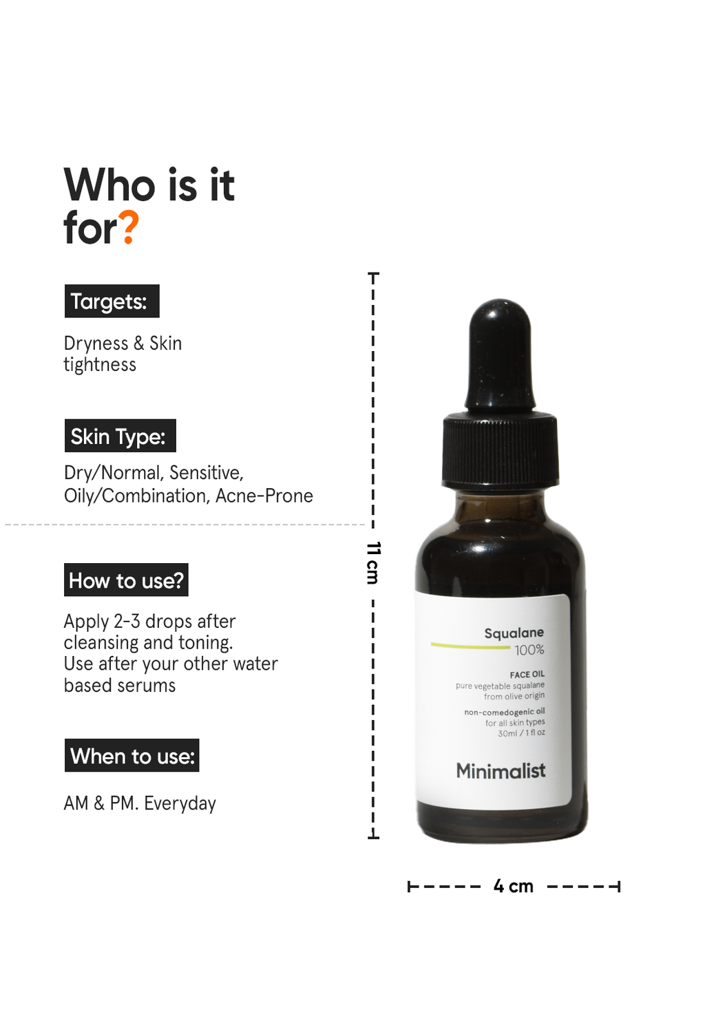 Minimalist Squalane 100% Face Oil