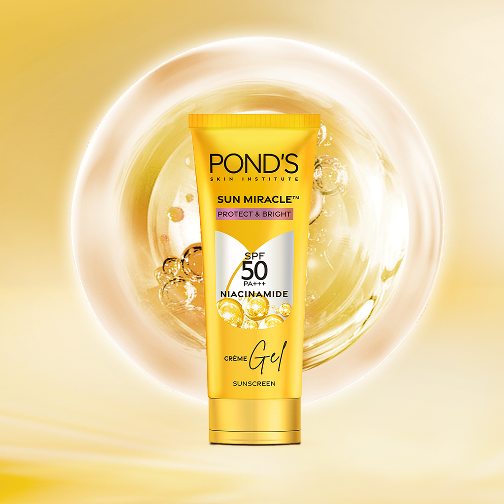 POND’S Sun Miracle SPF 50 PA+++ Crème Gel Sunscreen - Protect & Bright, With Niacinamide