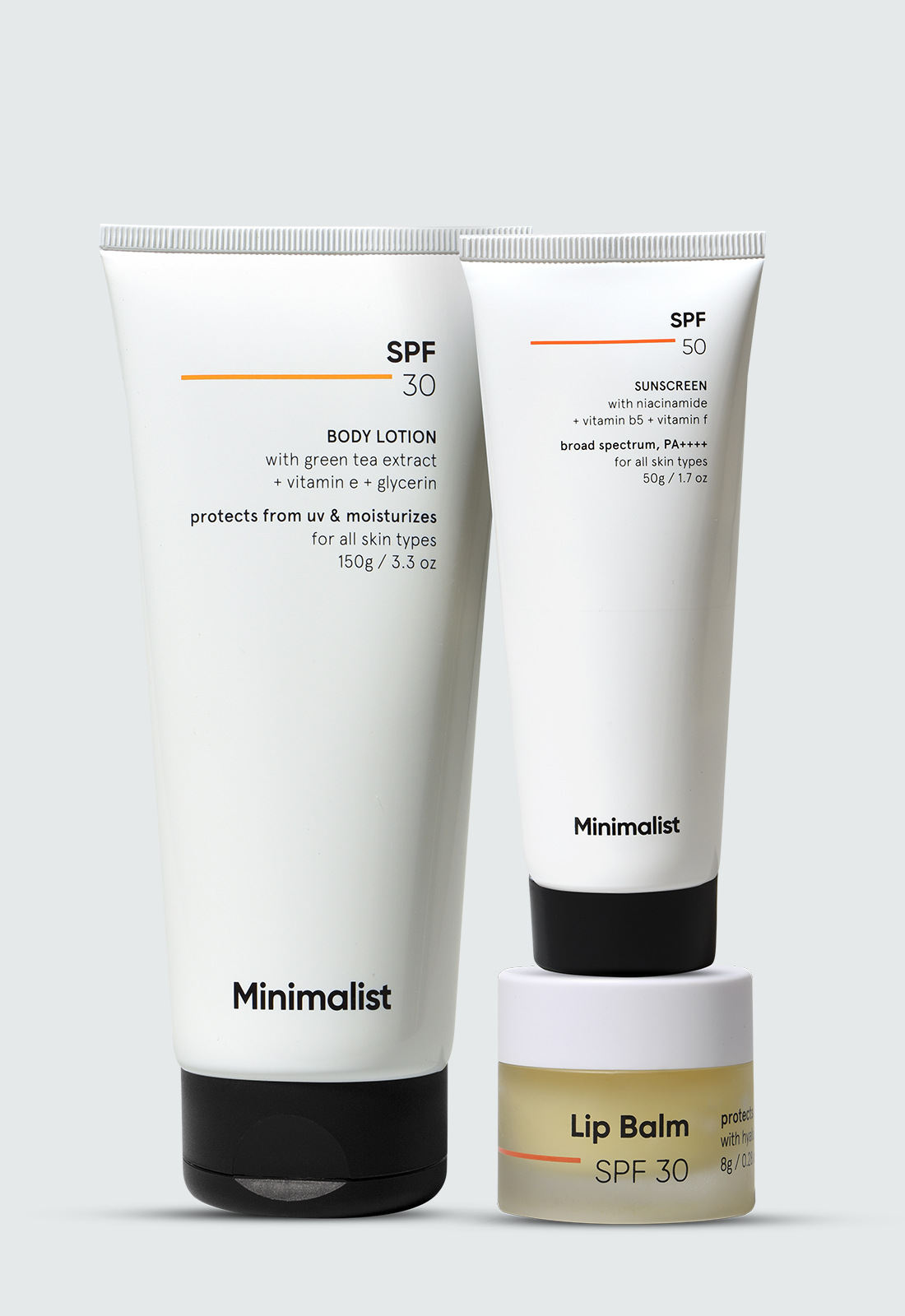 Minimalist Sun Protection Body Care Kit