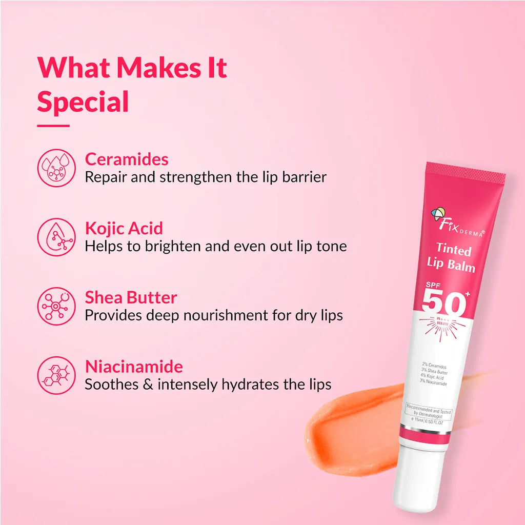 Fixderma Brightening & Tinted Lip Balm with SPF 50+