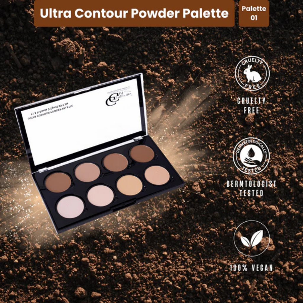 Gorgeous Girl Ultra Contour and Highlighter Powder Face Palette for Makeup, 21.6g