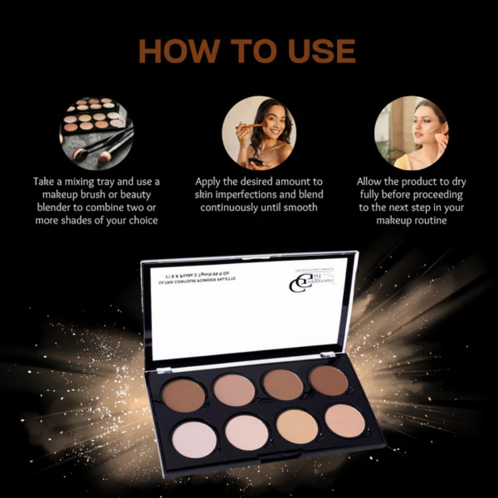 Gorgeous Girl Ultra Contour and Highlighter Powder Face Palette for Makeup, 21.6g