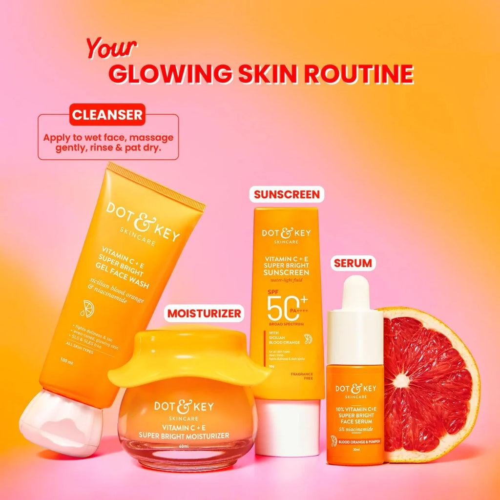 DOT & KEY Vitamin C + E Super Bright Gel Face Wash For Glowing And Brightening Skin | 175 Ml