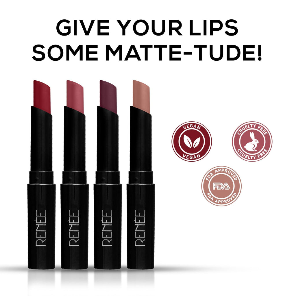 RENEE Very Matte Lipsticks - Long Lasting Weightless Velvety Formula