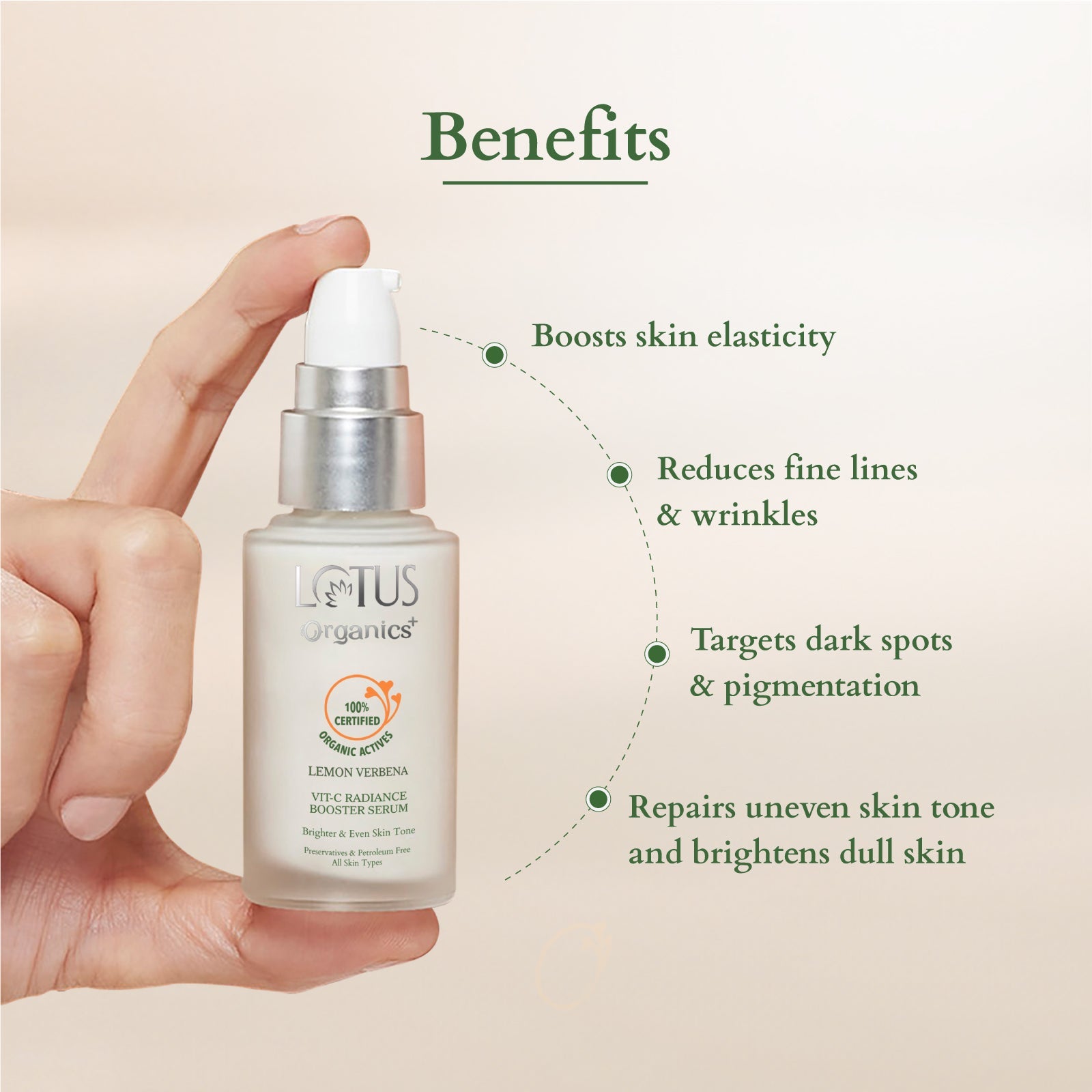 Lotus Organics+ Vitamin-C Radiance Booster Serum