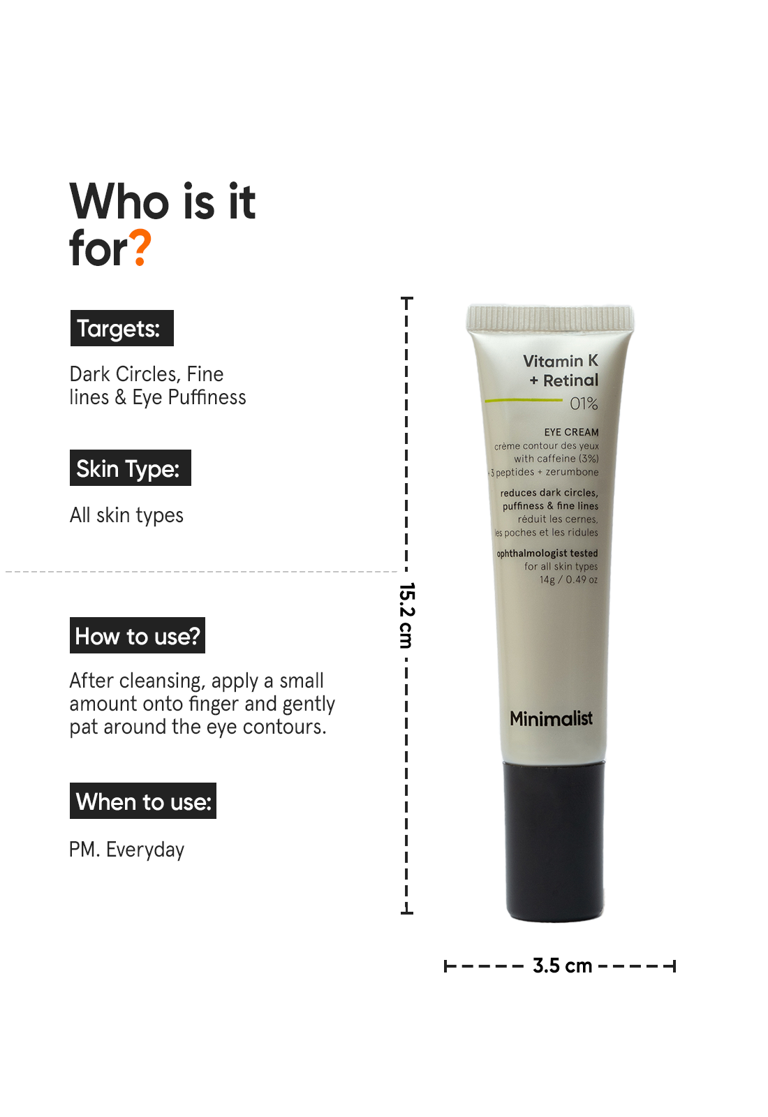 Minimalist Vitamin K + Retinal 1% Eye Cream