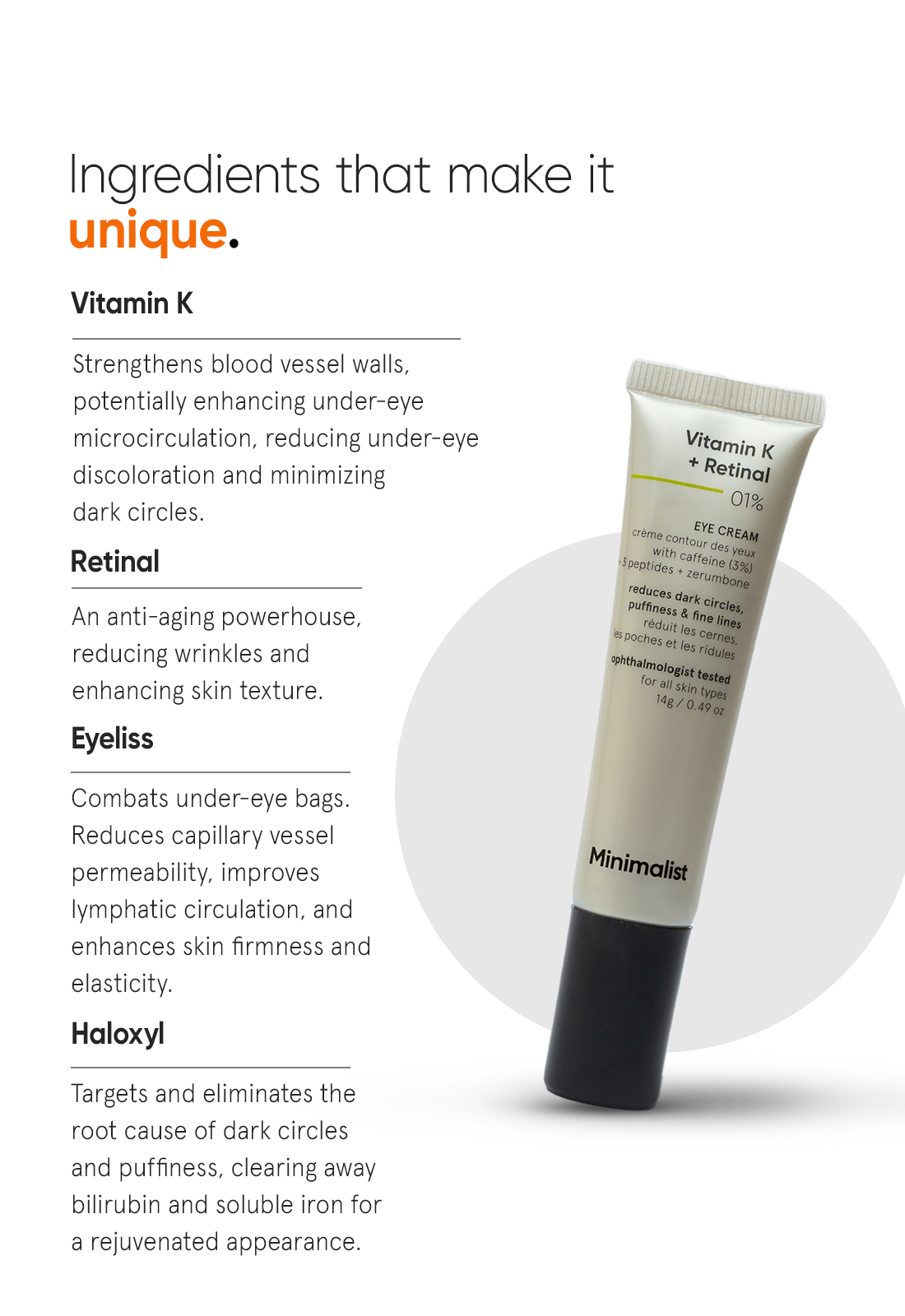 Minimalist Vitamin K + Retinal 1% Eye Cream