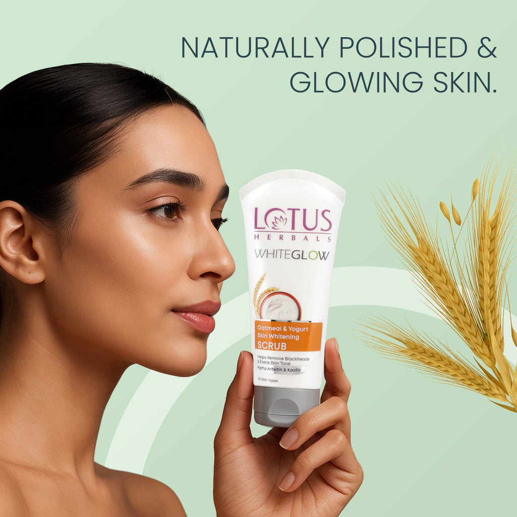Lotus WhiteGlow Skin Brightening Oatmeal & Yogurt Scrub