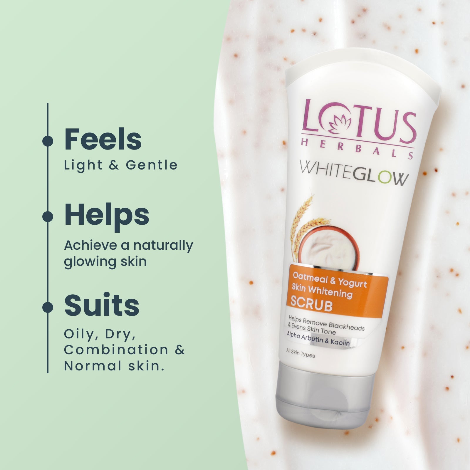 Lotus WhiteGlow Skin Brightening Oatmeal & Yogurt Scrub