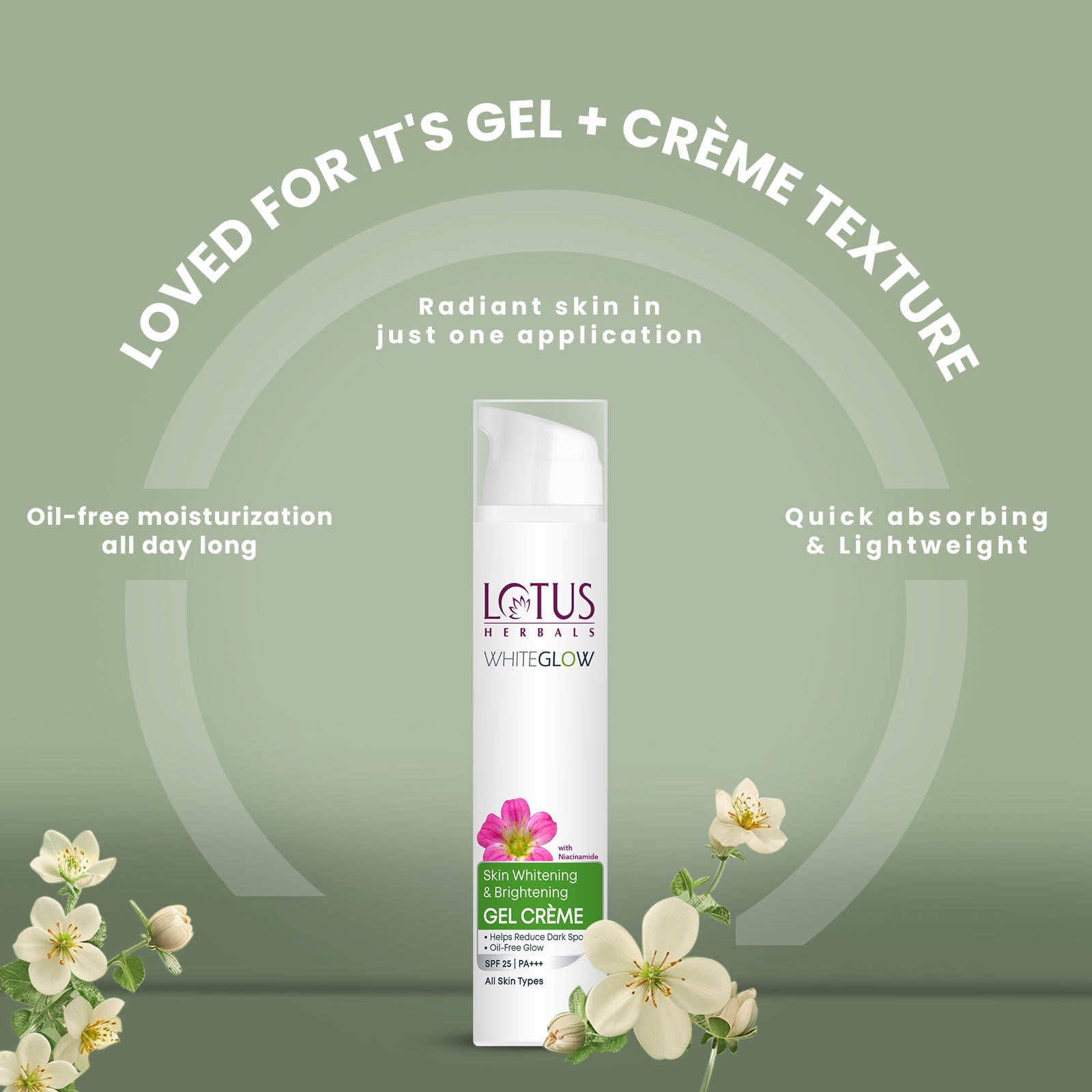 Lotus WhiteGlow Skin brightening Gel Creme SPF 25 PA+++ | 75g