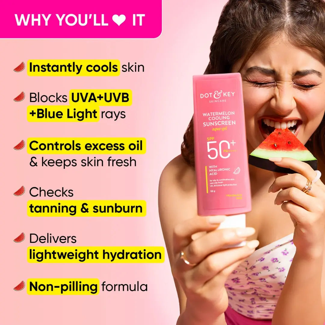 Dot & Key Watermelon Cooling Sunscreen SPF 50+ PA++++ |  All Skin Types | (80g)