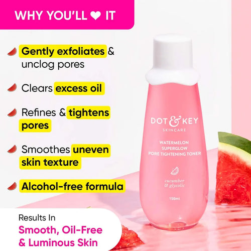 Dot & Key Watermelon Superglow Pore Tightening Toner|Face Toner For Glowing Skin (150ml)