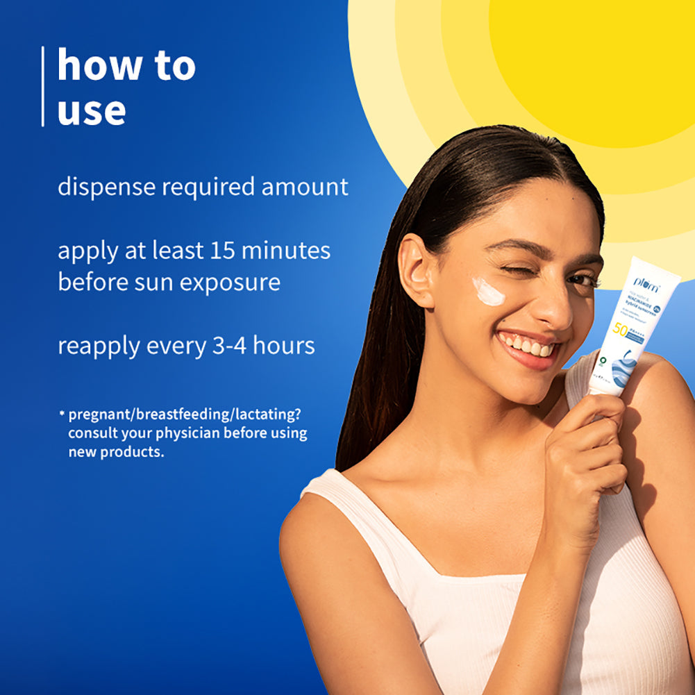 Plum 2% Niacinamide Sunscreen & Rice Water SPF 50 PA++++ Sunscreen