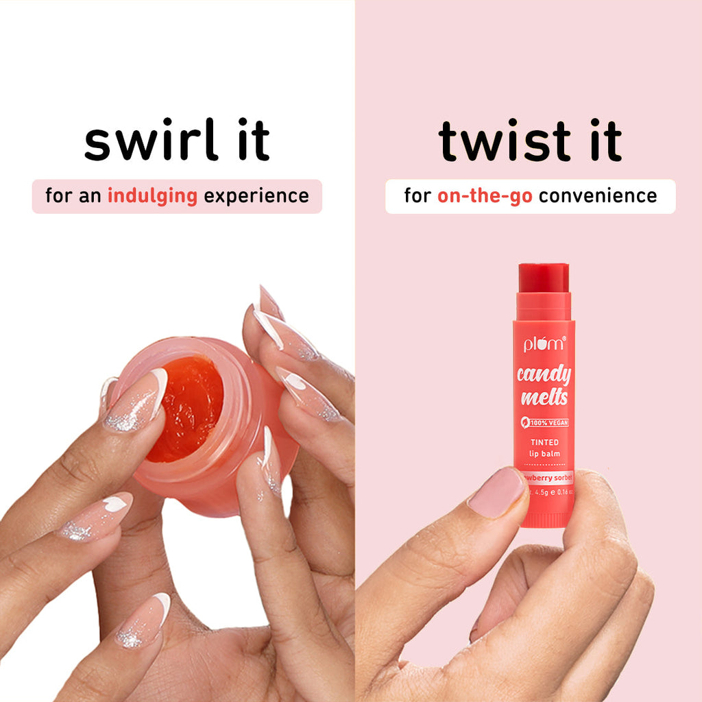 Plum Candy Melts Strawberry Sorbet Tinted Lip Balm