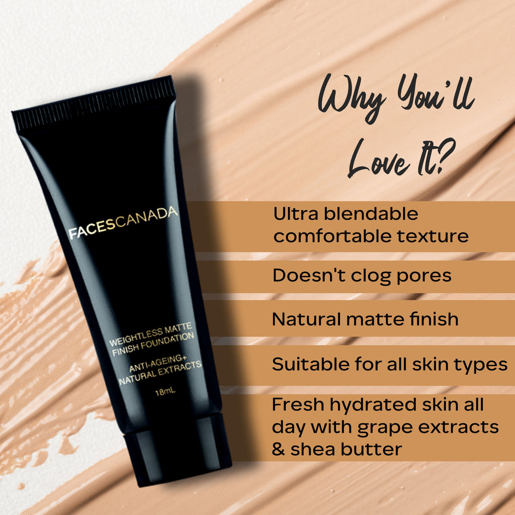 Faces Canada Weightless Matte Finish Foundation Sand 04 18ml