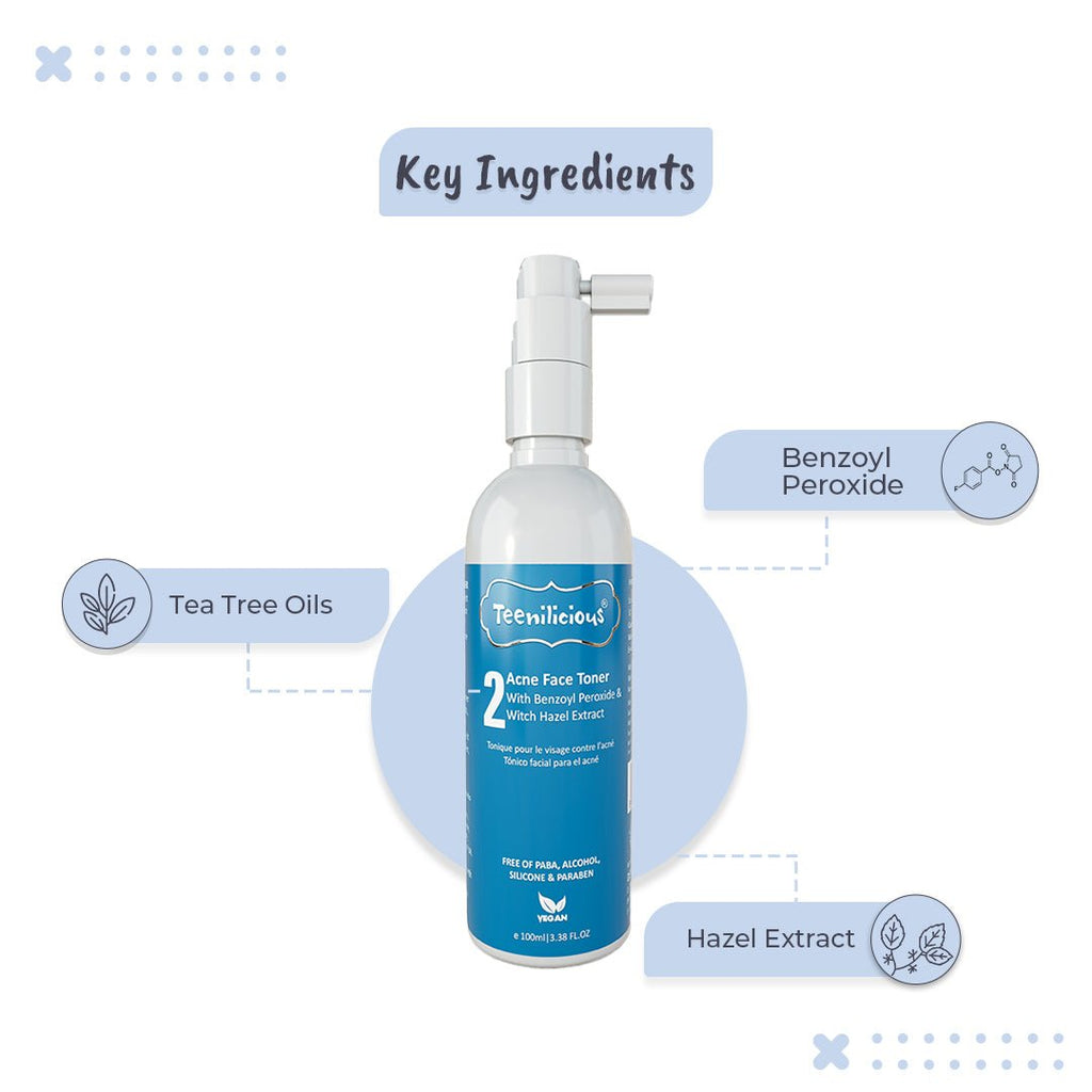 Fixderma Teenilicious Acne Face Toner With Benzoyl Peroxide 100ml - For Inflamed Acne Prone Skin